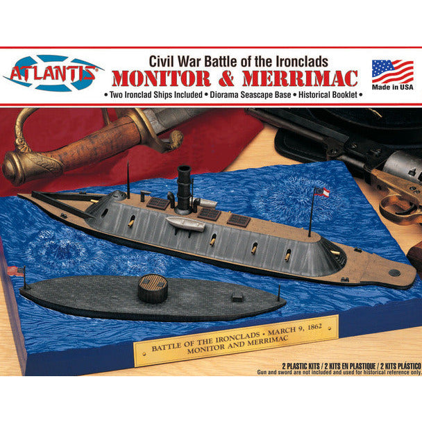 Atlantis Monitor and Merrimac/Virginia Plastic Model kit Set