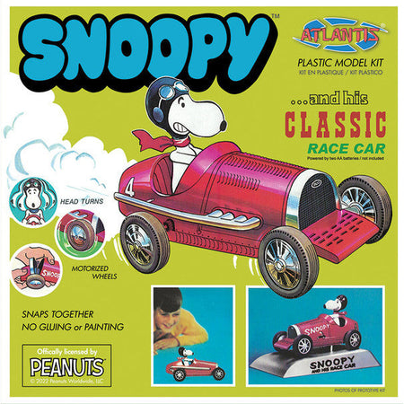 Atlantis Snoopy and his Classic Race Car Motorized Snap Model Kit