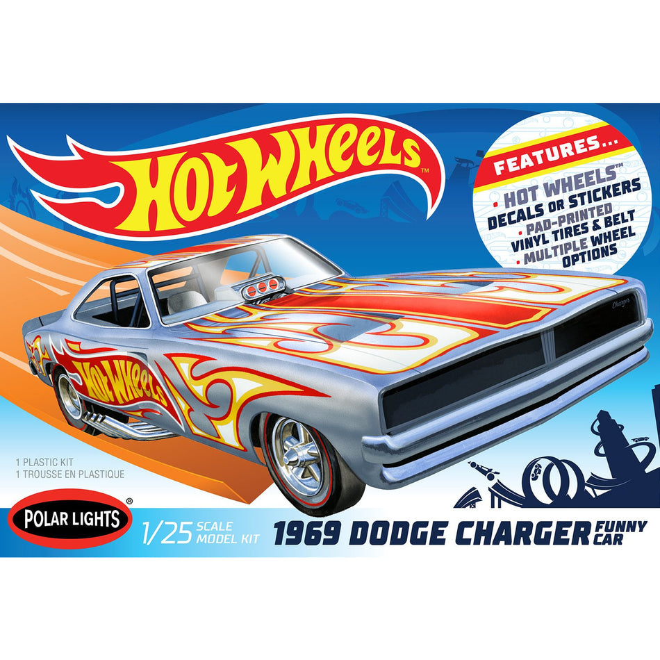 Polar Lights 1969 Dodge Charger Funny Car Hot Wheels 1:25 Scale Model Kit