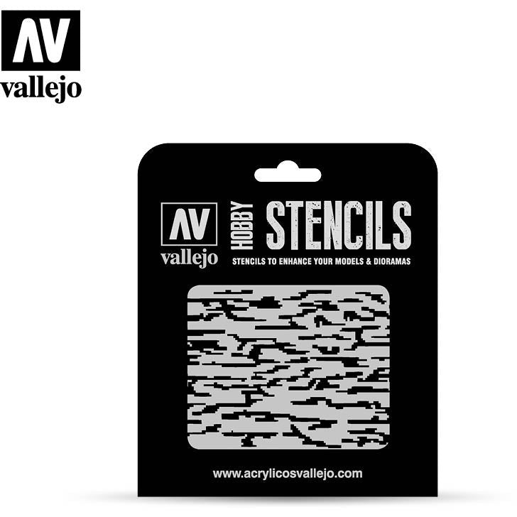 Vallejo Stencils - Pixelated Modern Camo 1/32