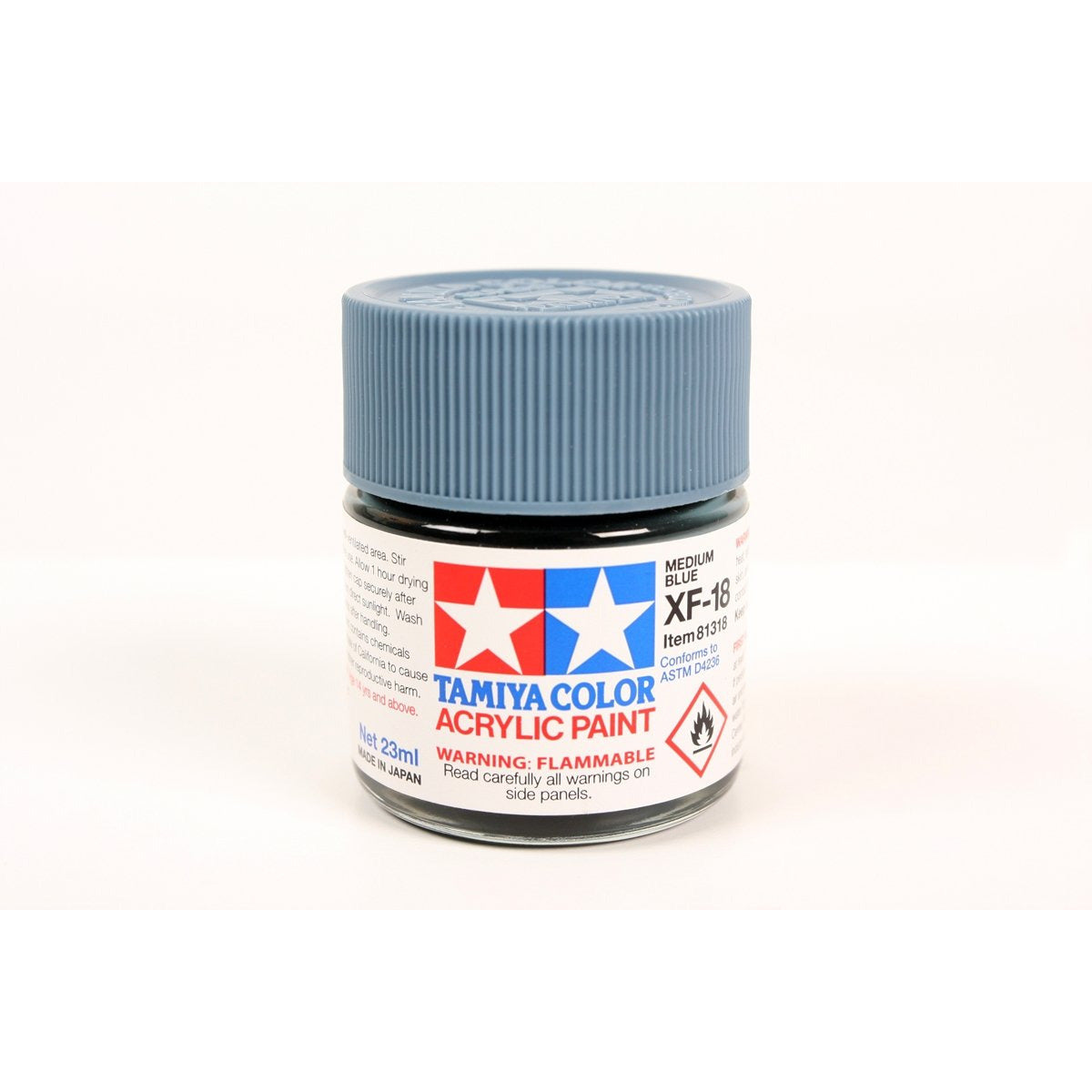 Acrylic Xf-18 Medium Blue 23Ml Bottle / Tamiya USA