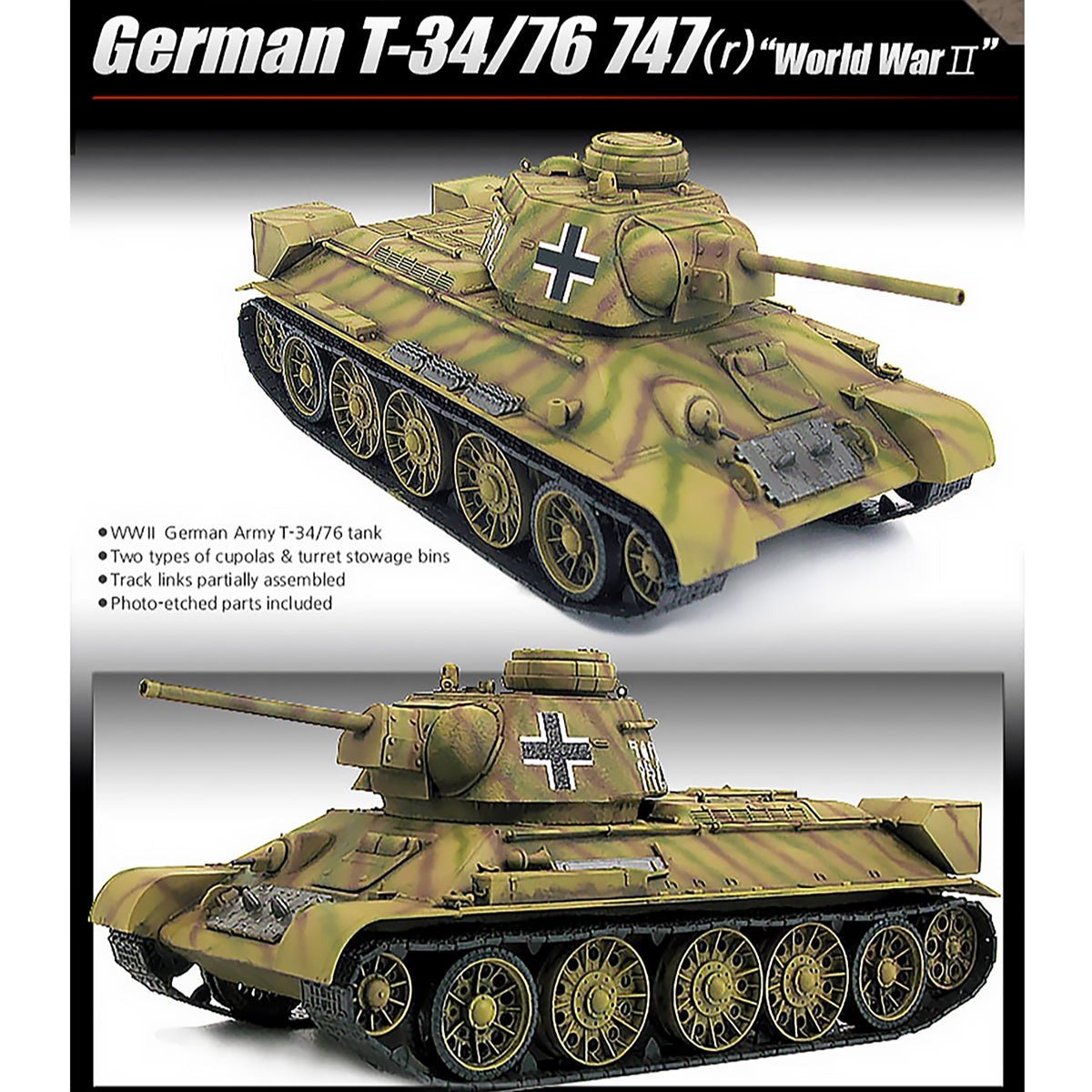 Academy 1/35 13502 Wwii German T - 34/76 747(R) - Academy - ModelCars.com
