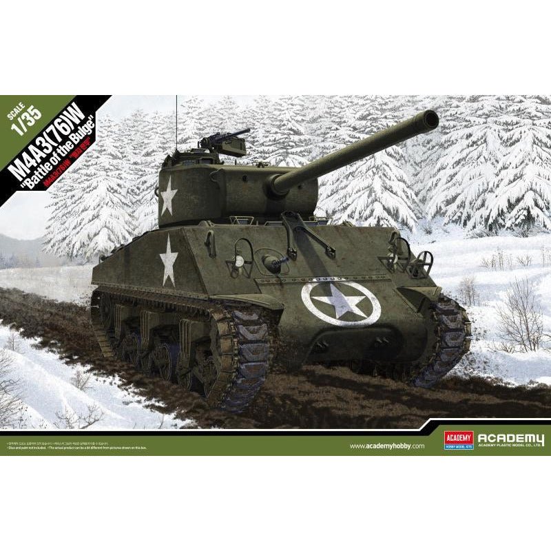 Academy 1/35 M4A3 (76)W "Battle Of Bulge"-Academy-ModelCars.com