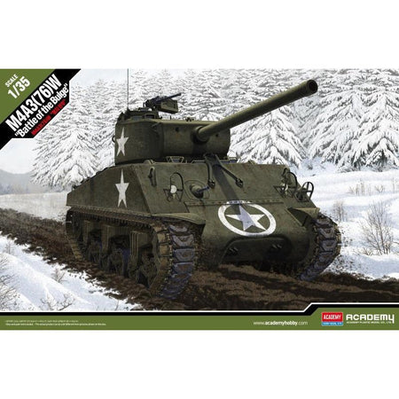 Academy 1/35 M4A3 (76)W "Battle Of Bulge"-Academy-ModelCars.com