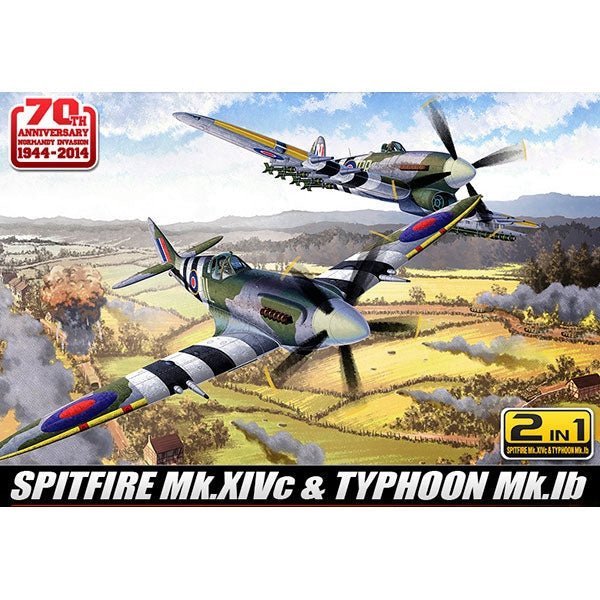 Academy 1/72 12512 Spitfire & Hawker Typhoon (2 In 1) - 70Th Anniversary Of Normandy Invasion-Academy-ModelCars.com