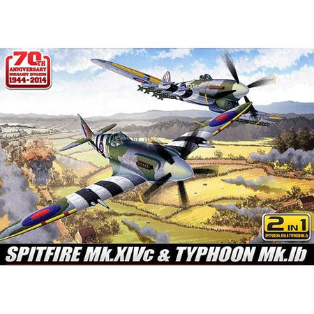 Academy 1/72 12512 Spitfire & Hawker Typhoon (2 In 1) - 70Th Anniversary Of Normandy Invasion-Academy-ModelCars.com