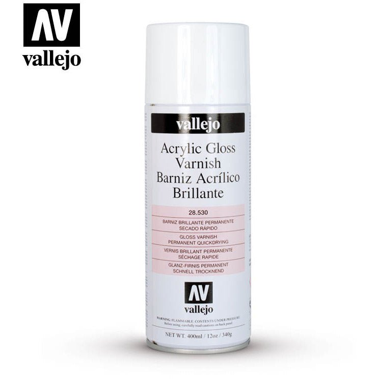 Acrylic Gloss Spray Varnish, for quick and easy protection, by Vallejo. - Vallejo - ModelCars.com