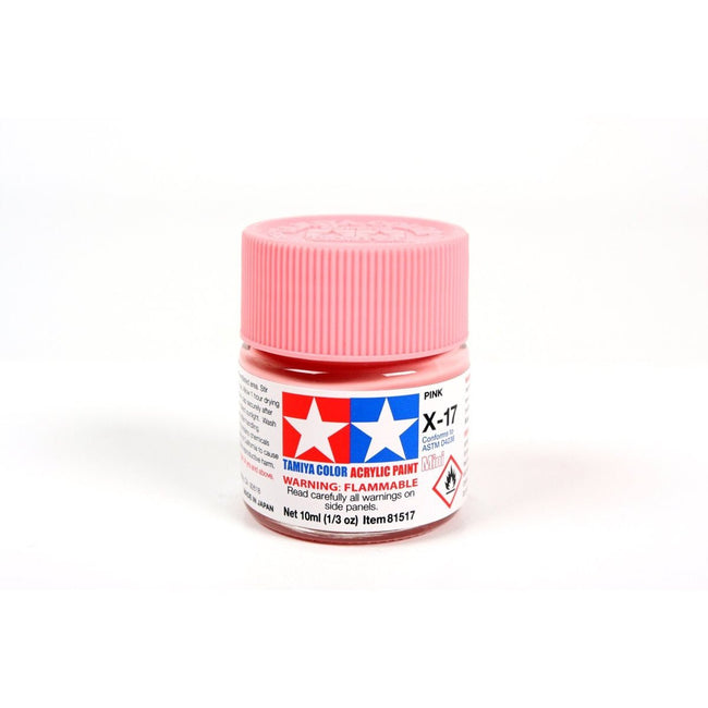Acrylic Mini X - 17 Pink 10Ml Bottle / Tamiya USA - Tamiya - ModelCars.com