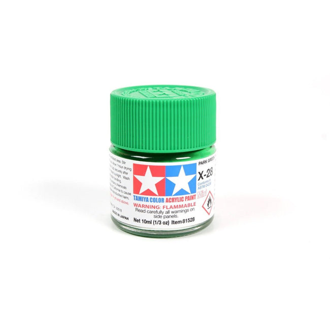 Acrylic Mini X - 28 Park Green 10Ml Bottle / Tamiya USA - Tamiya - ModelCars.com