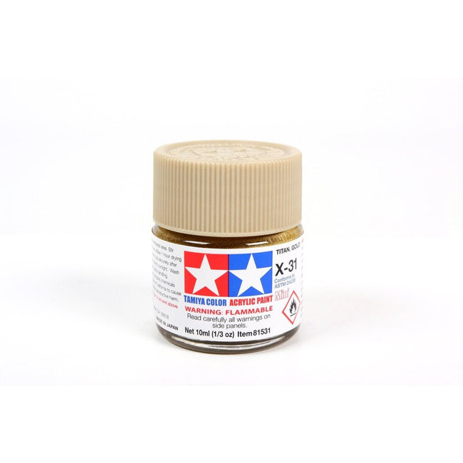 Acrylic Mini X - 31 Titan Gold 10Ml Bottle / Tamiya USA - Tamiya - ModelCars.com
