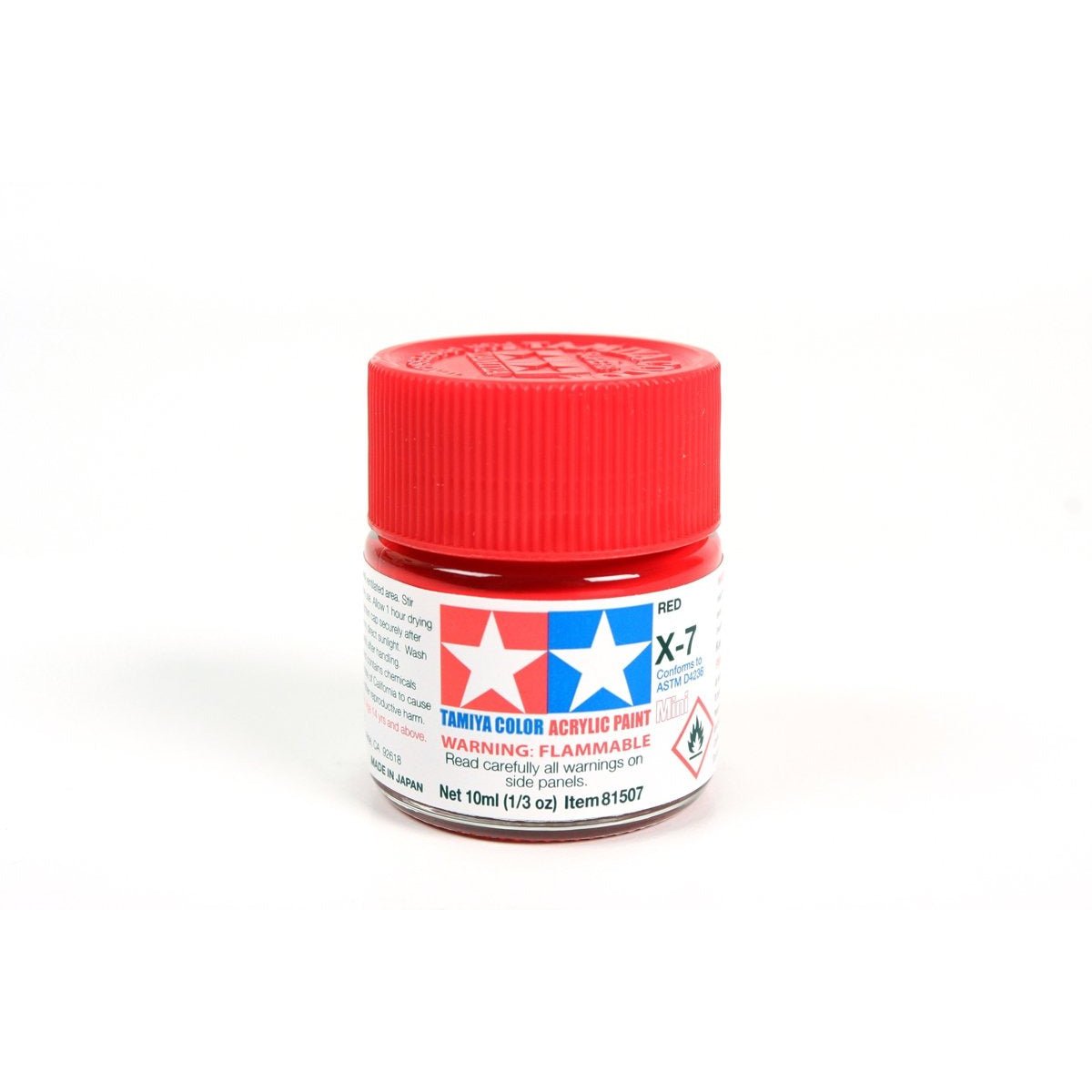 Acrylic Mini X - 7 Red 10Ml Bottle / Tamiya USA - Tamiya - ModelCars.com