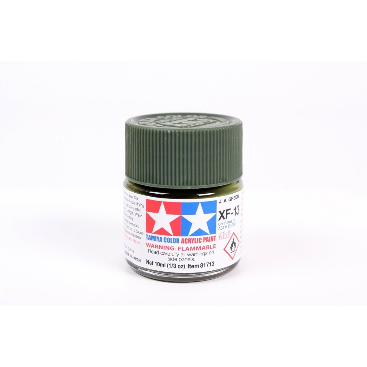 Acrylic Mini Xf - 13 J.A. Green 10Ml Bottle / Tamiya USA - Tamiya - ModelCars.com