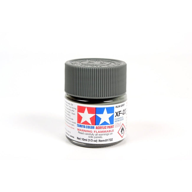 Acrylic Mini Xf - 22 Rlm Gray 10Ml Bottle / Tamiya USA - Tamiya - ModelCars.com