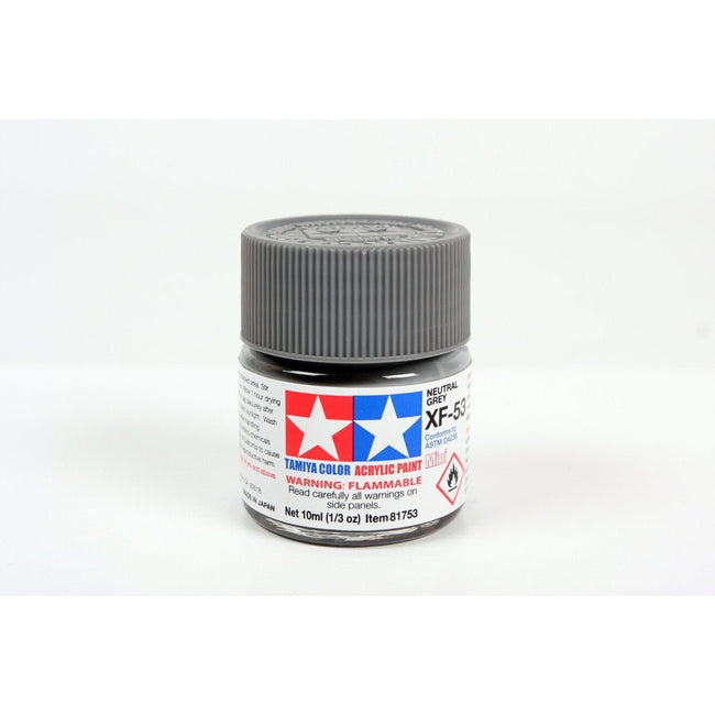 Acrylic Mini Xf-53Neutral Gray 10Ml Bottle / Tamiya USA-Tamiya-ModelCars.com