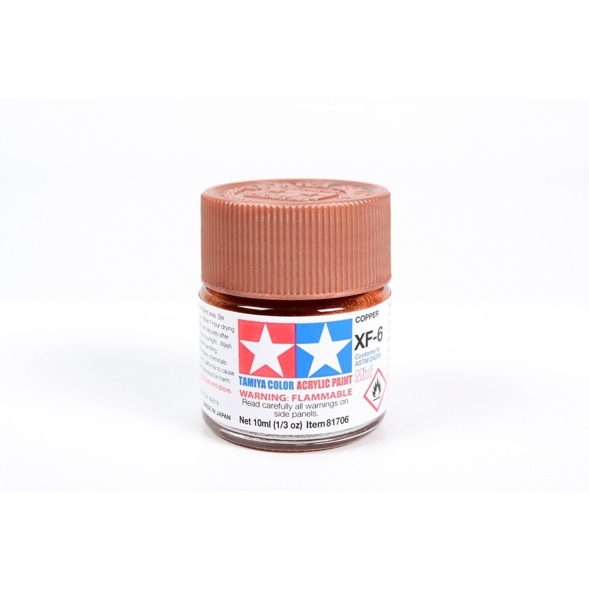 Acrylic Mini Xf-6 Copper 10Ml Bottle / Tamiya USA-Tamiya-ModelCars.com