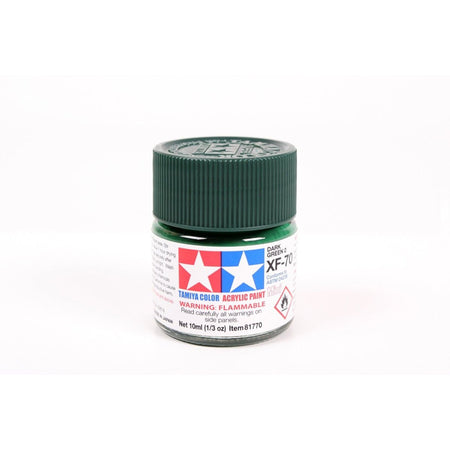 Acrylic Mini Xf - 70 Dark Green2 10Ml Bottle / Tamiya USA - Tamiya - ModelCars.com