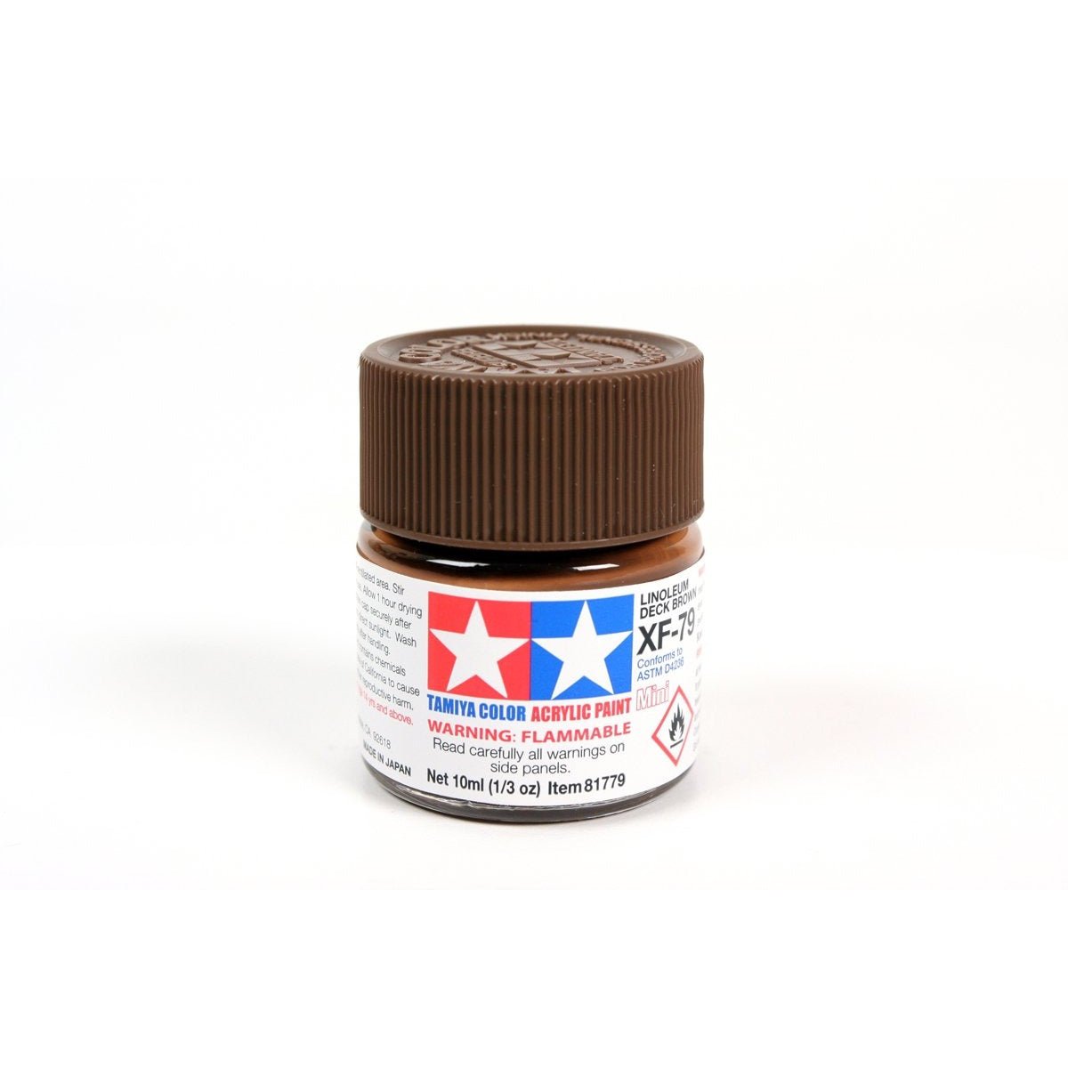 Acrylic Mini Xf - 79 Deck Brown 10Ml Bottle Lin. Deck Brown / Tamiya USA - Tamiya - ModelCars.com