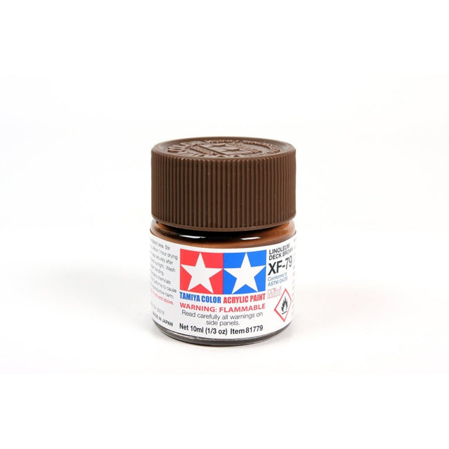 Acrylic Mini Xf - 79 Deck Brown 10Ml Bottle Lin. Deck Brown / Tamiya USA - Tamiya - ModelCars.com