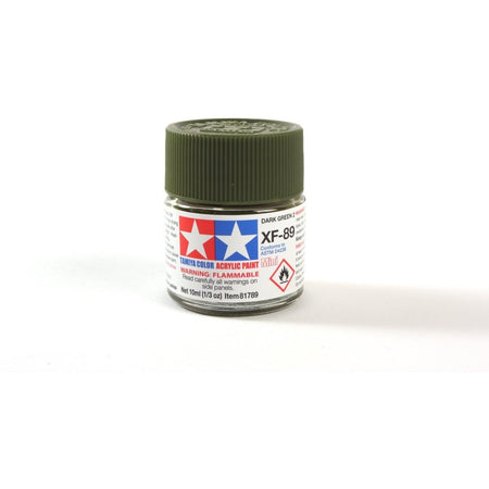 Acrylic Mini Xf - 89 Dk Green 2 10Ml Bottle / Tamiya USA - Tamiya - ModelCars.com