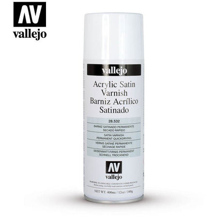 Acrylic Satin Spray Varnish, for quick and easy protection, by Vallejo. - Vallejo - ModelCars.com