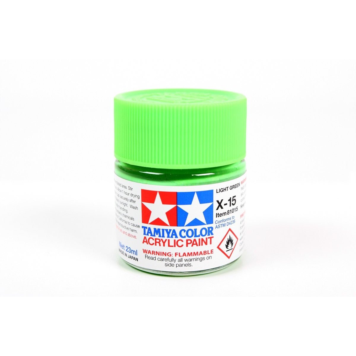 Acrylic X - 15 Light Green 23Ml Bottle / Tamiya USA - Tamiya - ModelCars.com