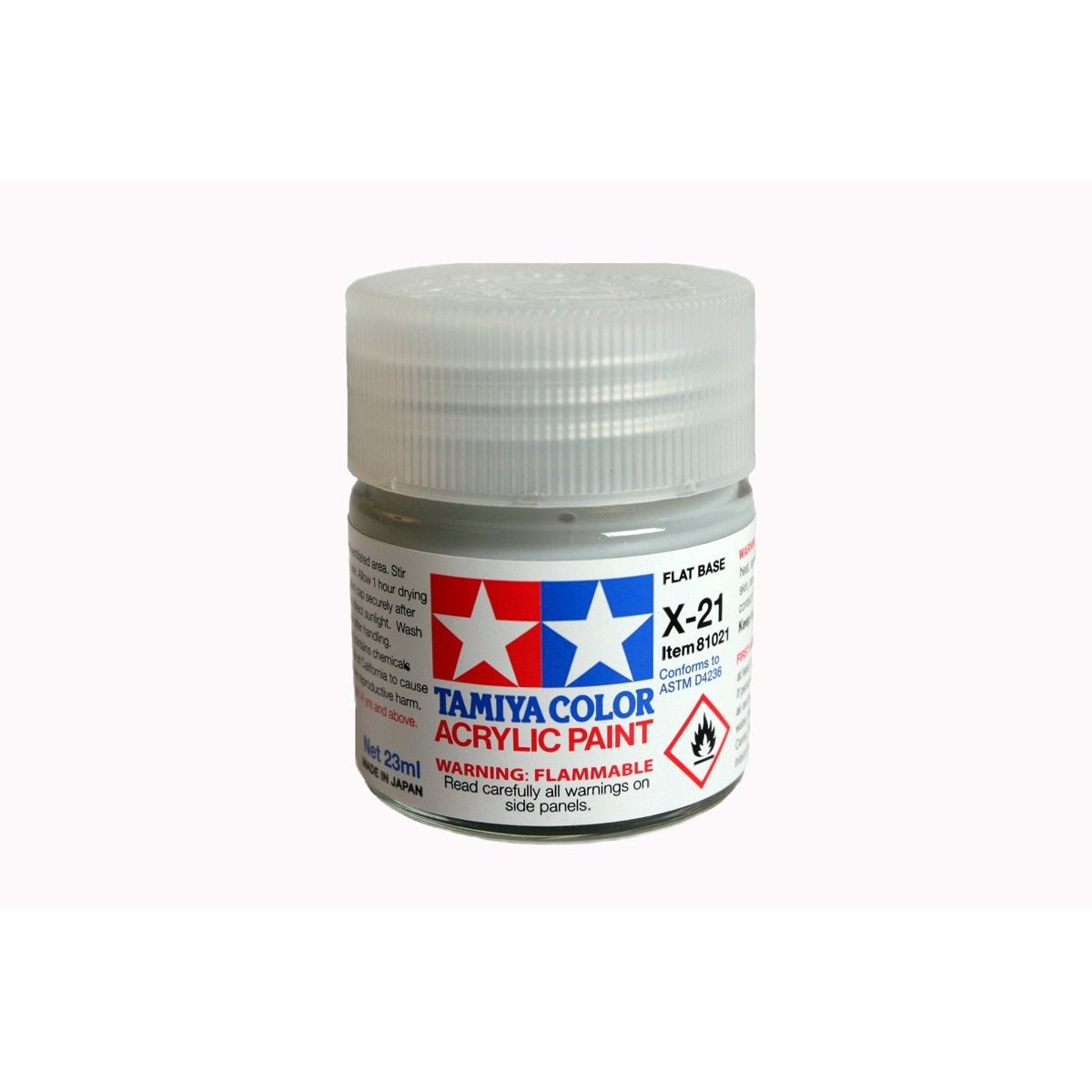 Acrylic X-21 Flat Base 23Ml Bottle / Tamiya USA-Tamiya-ModelCars.com