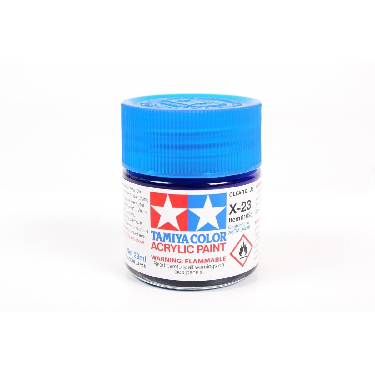 Acrylic X - 23 Clear Blue 23Ml Bottle / Tamiya USA - Tamiya - ModelCars.com