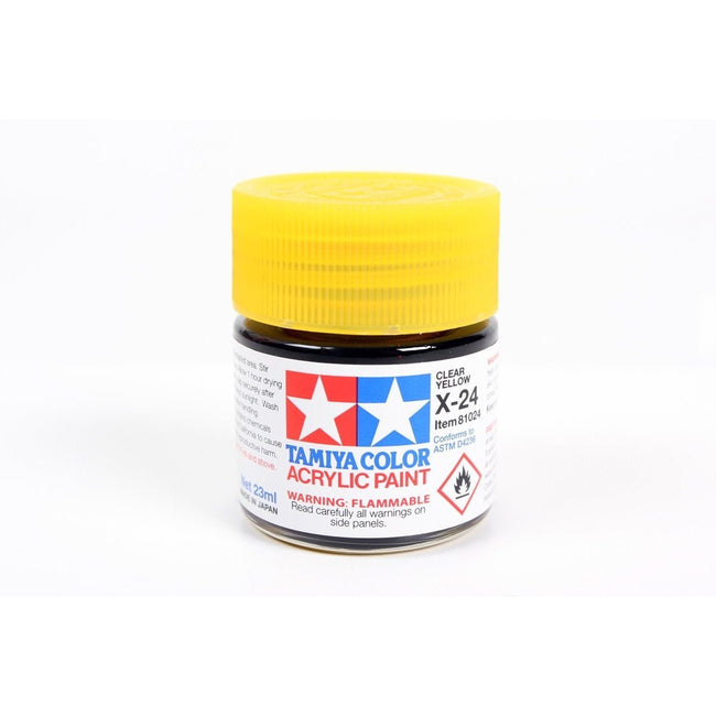 Acrylic X-24 Clear Yellow 23Ml Bottle / Tamiya USA-Tamiya-ModelCars.com