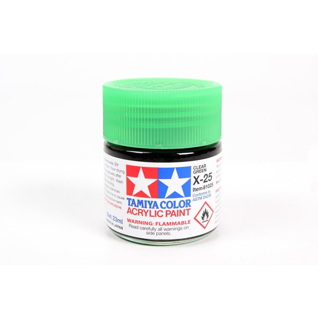 Acrylic X - 25 Clear Green 23Ml Bottle / Tamiya USA - Tamiya - ModelCars.com