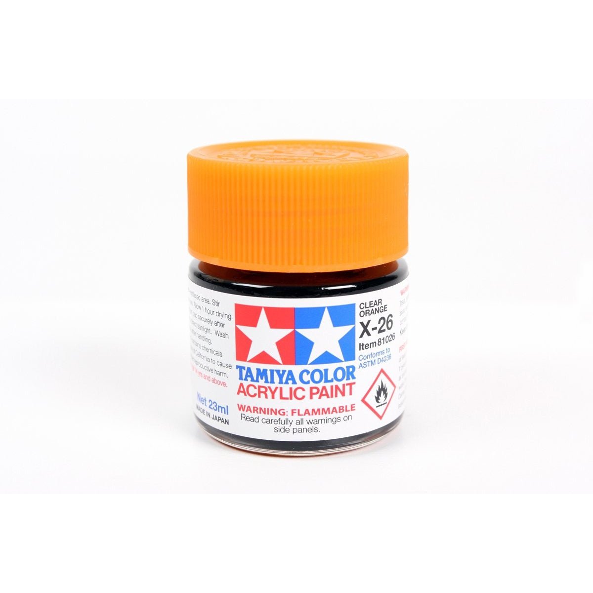Acrylic X - 26 Clear Orange 23Ml Bottle / Tamiya USA - Tamiya - ModelCars.com