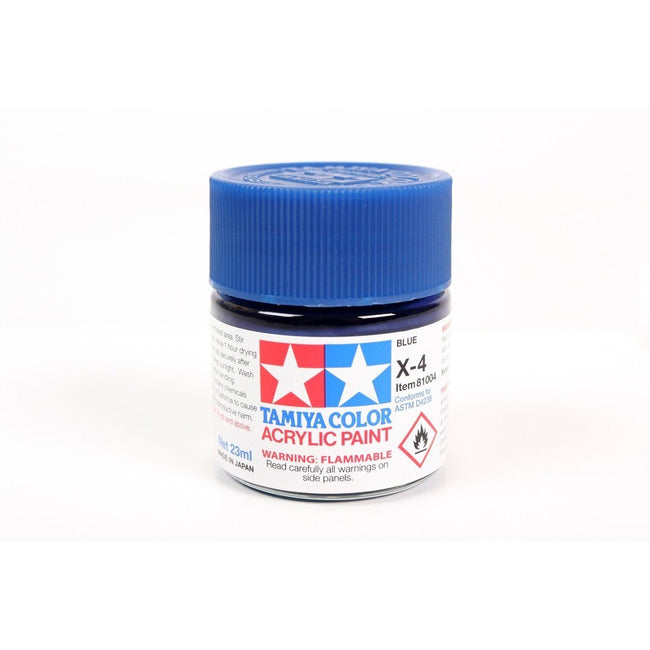 Acrylic X-4 Blue 23Ml Bottle / Tamiya USA-Tamiya-ModelCars.com