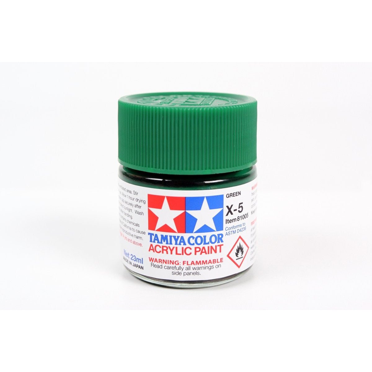 Acrylic X - 5 Green 23Ml Bottle / Tamiya USA - Tamiya - ModelCars.com