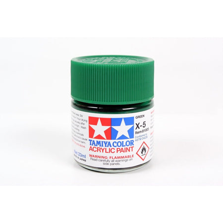 Acrylic X - 5 Green 23Ml Bottle / Tamiya USA - Tamiya - ModelCars.com