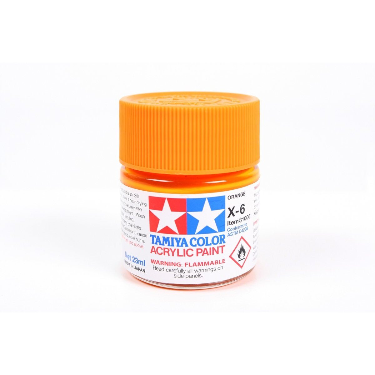Acrylic X - 6 Orange 23Ml Bottle / Tamiya USA - Tamiya - ModelCars.com