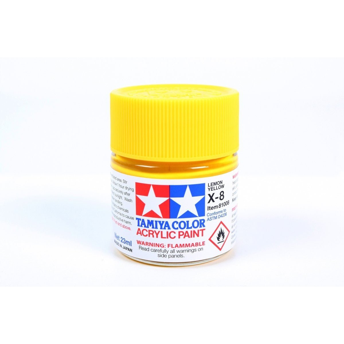 Acrylic X-8 Lemon Yellow 23Ml Bottle / Tamiya USA-Tamiya-ModelCars.com
