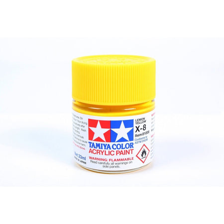 Acrylic X-8 Lemon Yellow 23Ml Bottle / Tamiya USA-Tamiya-ModelCars.com