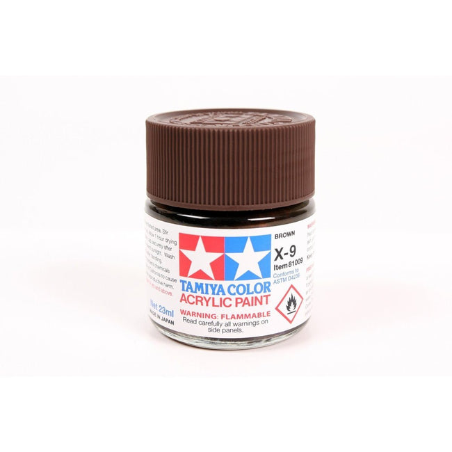 Acrylic X-9 Brown 23Ml Bottle / Tamiya USA-Tamiya-ModelCars.com