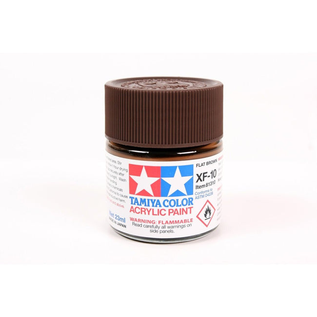 Acrylic Xf - 10 Flat Brown 23Ml Bottle / Tamiya USA - Tamiya - ModelCars.com