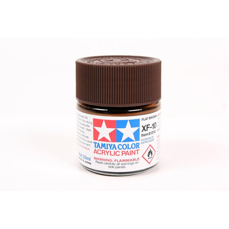Acrylic Xf-10 Flat Brown 23Ml Bottle / Tamiya USA-Tamiya-ModelCars.com