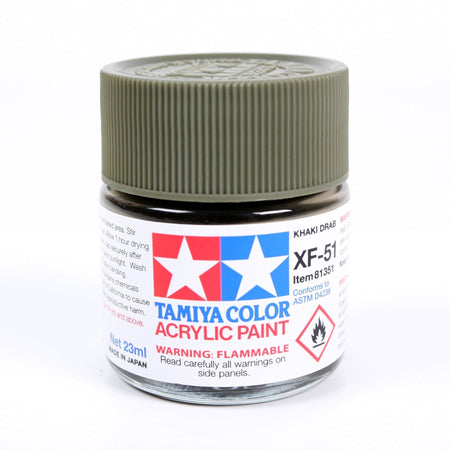 Acrylic Xf-51 Khaki Drab 23Ml Bottle / Tamiya USA-Tamiya-ModelCars.com