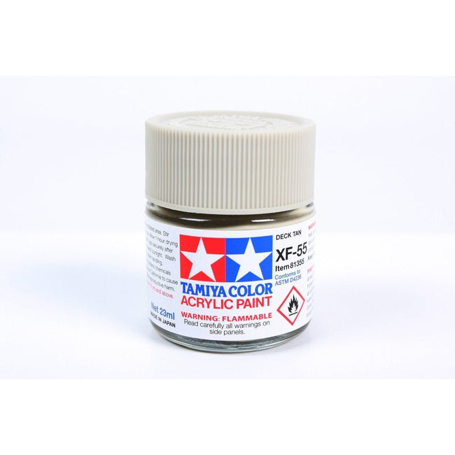Acrylic Xf-55 Deck Tan 23Ml Bottle / Tamiya USA-Tamiya-ModelCars.com