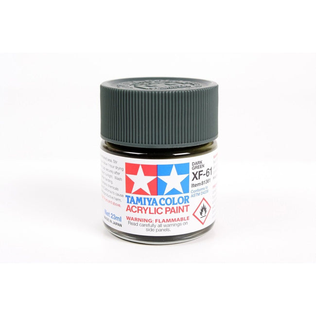 Acrylic Xf - 61 Dark Green 23Ml Bottle / Tamiya USA - Tamiya - ModelCars.com