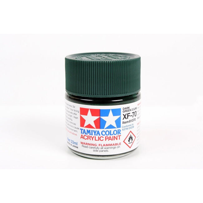 Acrylic Xf-70 Dark Green 23Ml Bottle / Tamiya USA-Tamiya-ModelCars.com