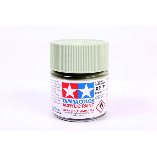Acrylic Xf-71 Cockpit Green 23Ml Bottle / Tamiya USA-Tamiya-ModelCars.com