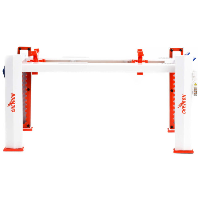 Adjustable Four Post Lift "Chevron Gasolines" for 1/18 Scale Diecast Model Cars by Greenlight - Greenlight - ModelCars.com