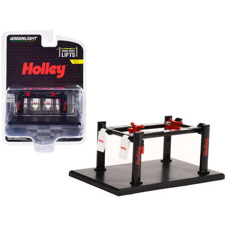 Adjustable Four - Post Lift "Holley" Black "Four - Post Lifts" Series 4 1/64 Diecast Model by Greenlight - Greenlight - ModelCars.com