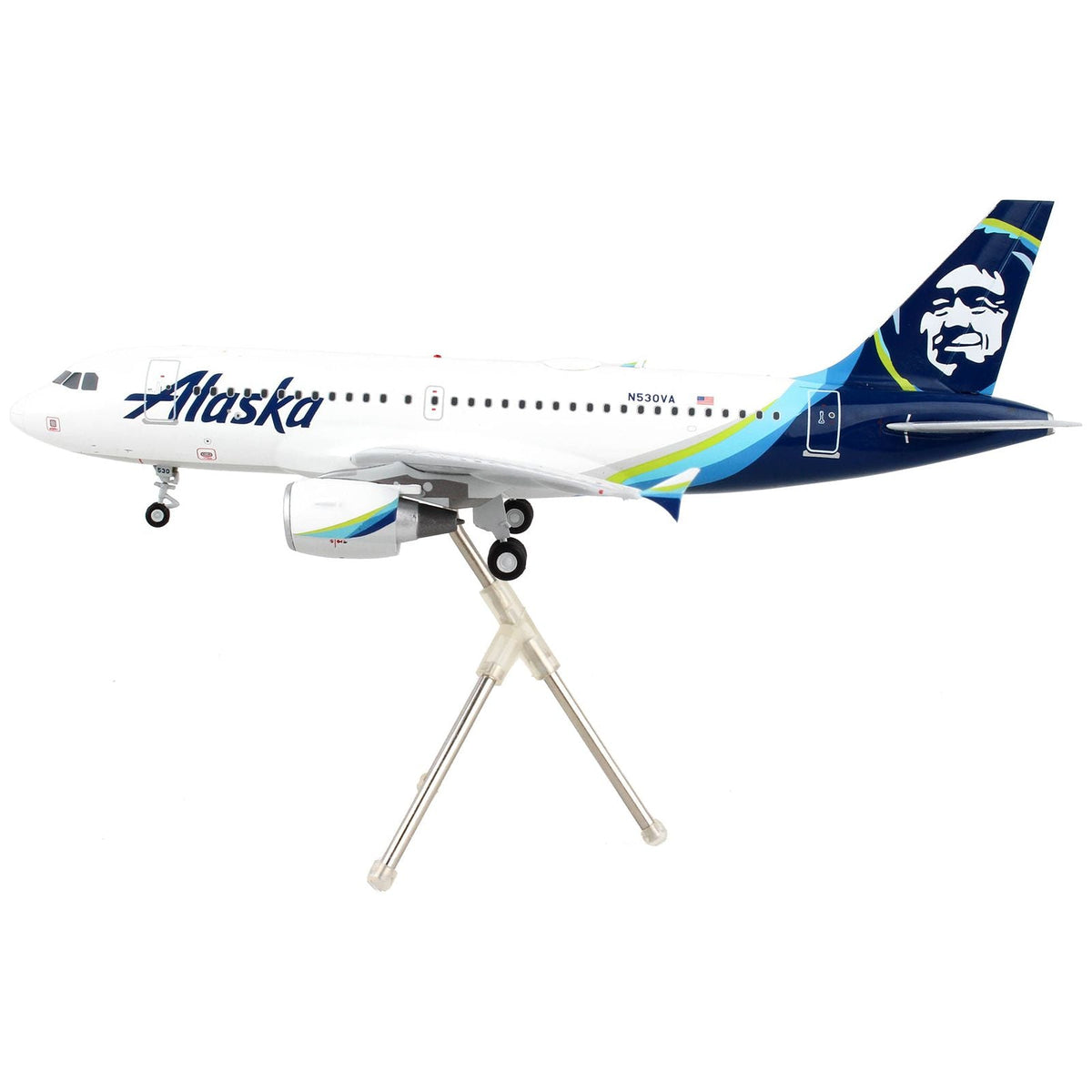 Airbus A319 Commercial Aircraft "Alaska Airlines" White with Blue Tail "Gemini 200" Series 1/200 Diecast Model Airplane by GeminiJets-GeminiJets-ModelCars.com