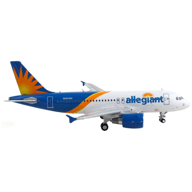 Airbus A319 Commercial Aircraft "Allegiant Air" White and Blue with Graphics 1/400 Diecast Model Airplane by GeminiJets - GeminiJets - ModelCars.com