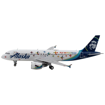 Airbus A320 Commercial Aircraft "Alaska Airlines - Fly with Pride" White with Blue Tail 1/400 Diecast Model Airplane by GeminiJets-GeminiJets-ModelCars.com