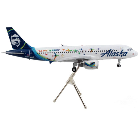 Airbus A320 Commercial Aircraft "Alaska Airlines - Fly With Pride" White with Blue Tail "Gemini 200" Series 1/200 Diecast Model Airplane by GeminiJets-GeminiJets-ModelCars.com